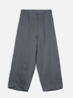 Women's Grey 100% Linen Regular Fit Pant