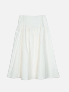 Women's Offwhite 100% Cotton Regular Fit Skirt
