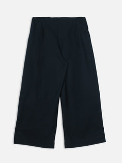 Women's Navy Cotton Linen Regular Fit Pant