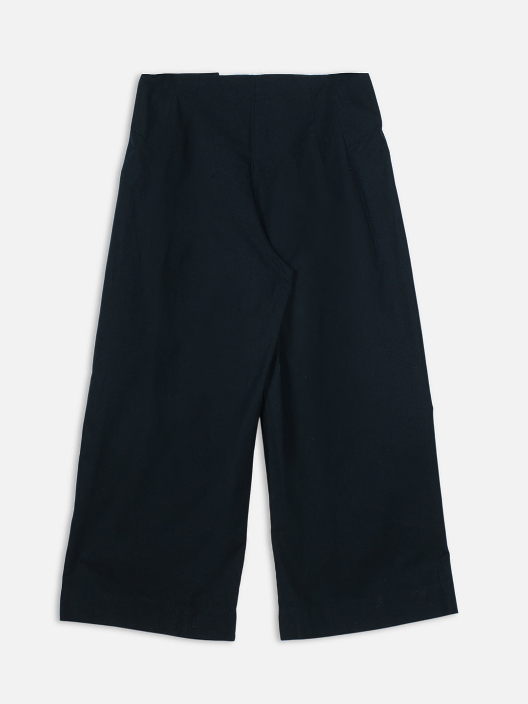 Women's Navy Cotton Linen Regular Fit Pant