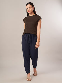 Women's 100% Cotton Regular Fit Tshirt Brown