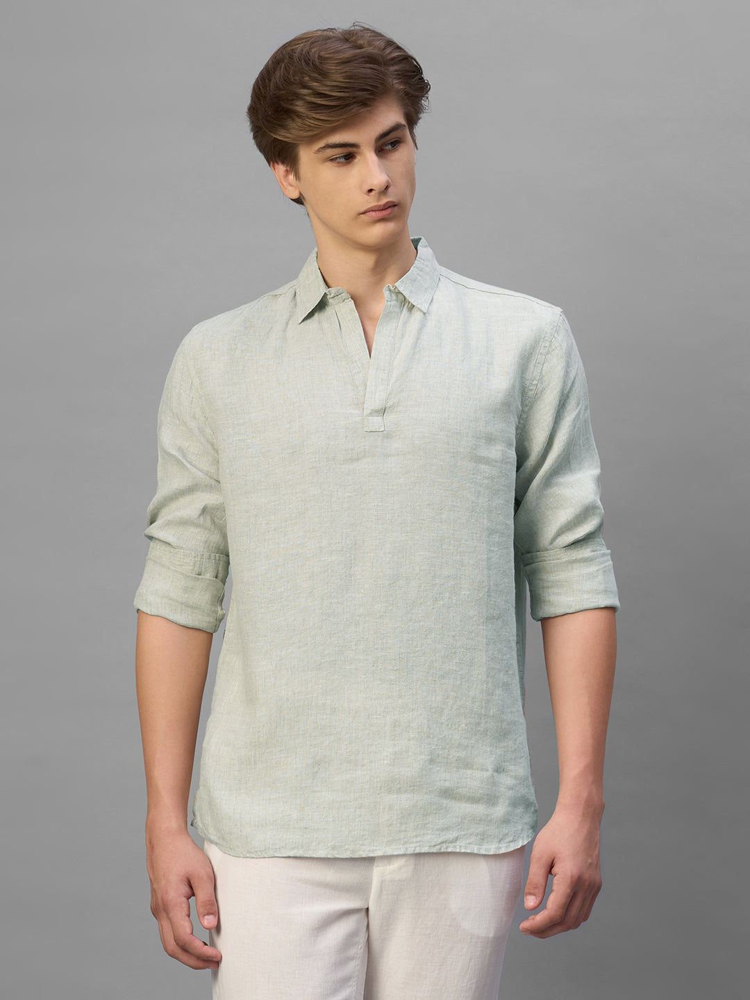 Men's Natural 100% Linen Regular Fit Shirt