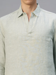 Men's Natural 100% Linen Regular Fit Shirt