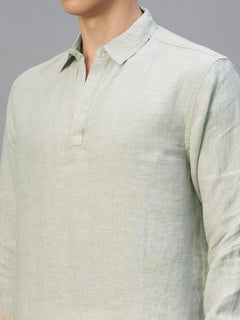 Men's Natural 100% Linen Regular Fit Shirt