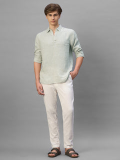 Men's Natural 100% Linen Regular Fit Shirt