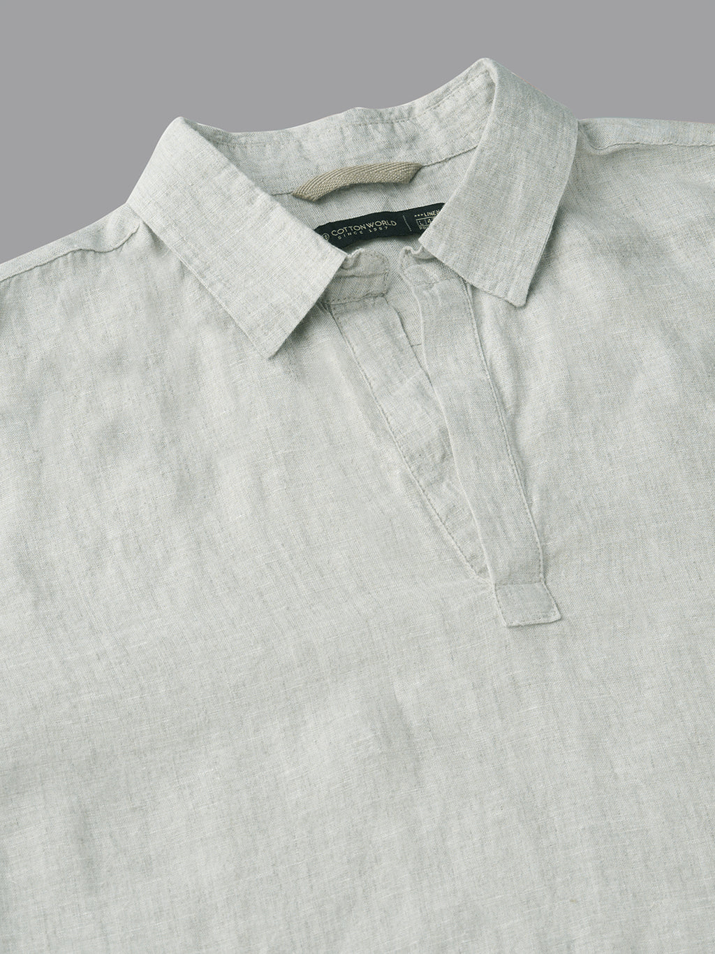 Men's Natural 100% Linen Regular Fit Shirt