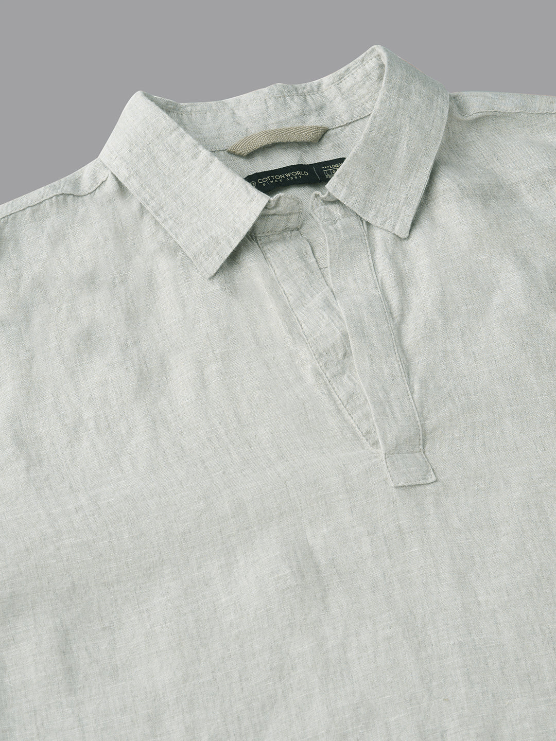 Men's Natural 100% Linen Regular Fit Shirt