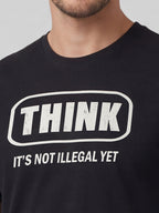 Men's Black 100% Organic Cotton Regular Fit Tshirt