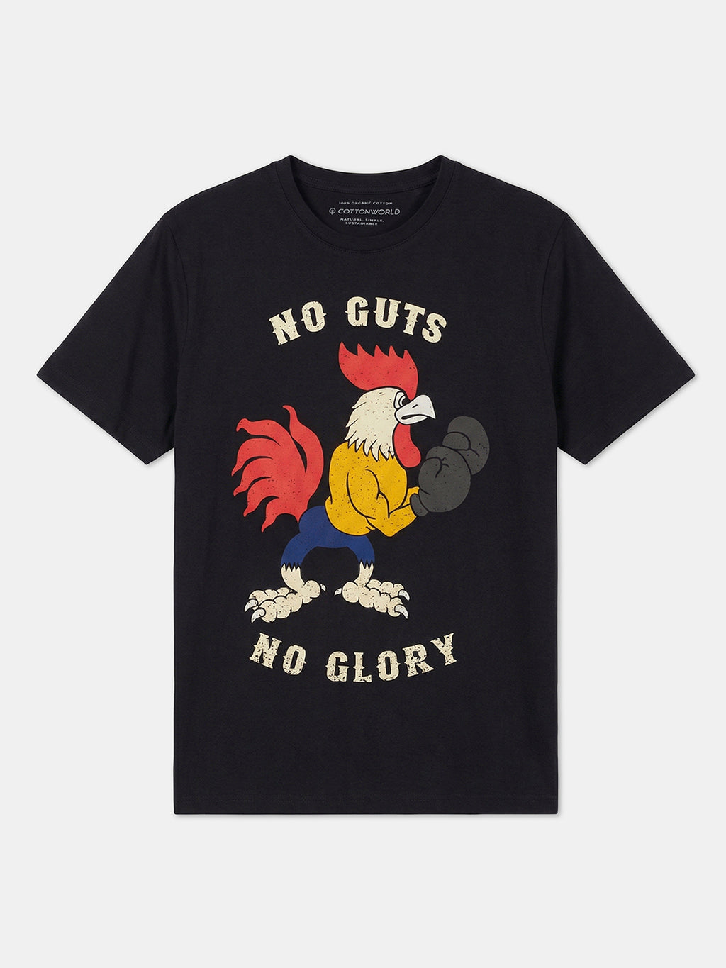 Men's Black 100% Organic Cotton Regular Fit Tshirt
