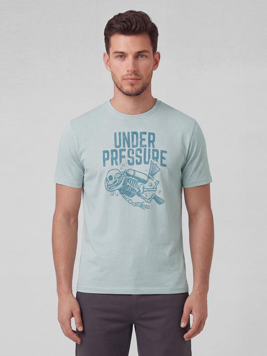 Men's Grey 100% Organic Cotton Regular Fit Tshirt