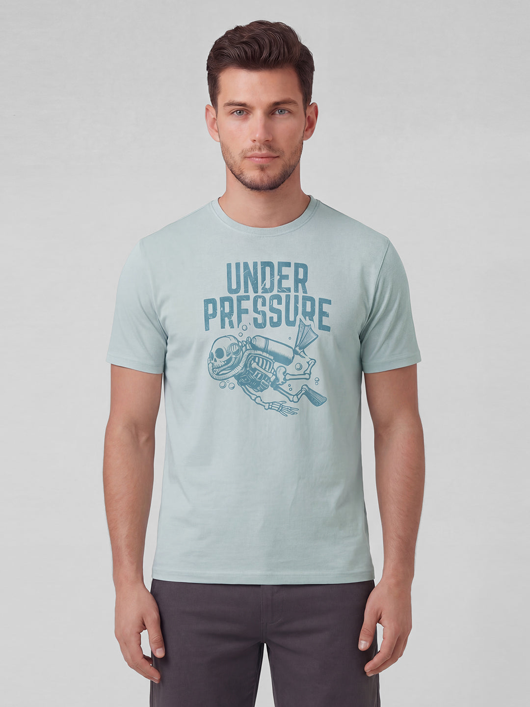 Men's Grey 100% Organic Cotton Regular Fit Tshirt