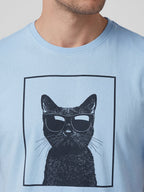 Men's Blue 100% Organic Cotton Regular Fit Tshirt
