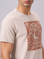 Men's Sand 100% Organic Cotton Regular Fit Tshirt
