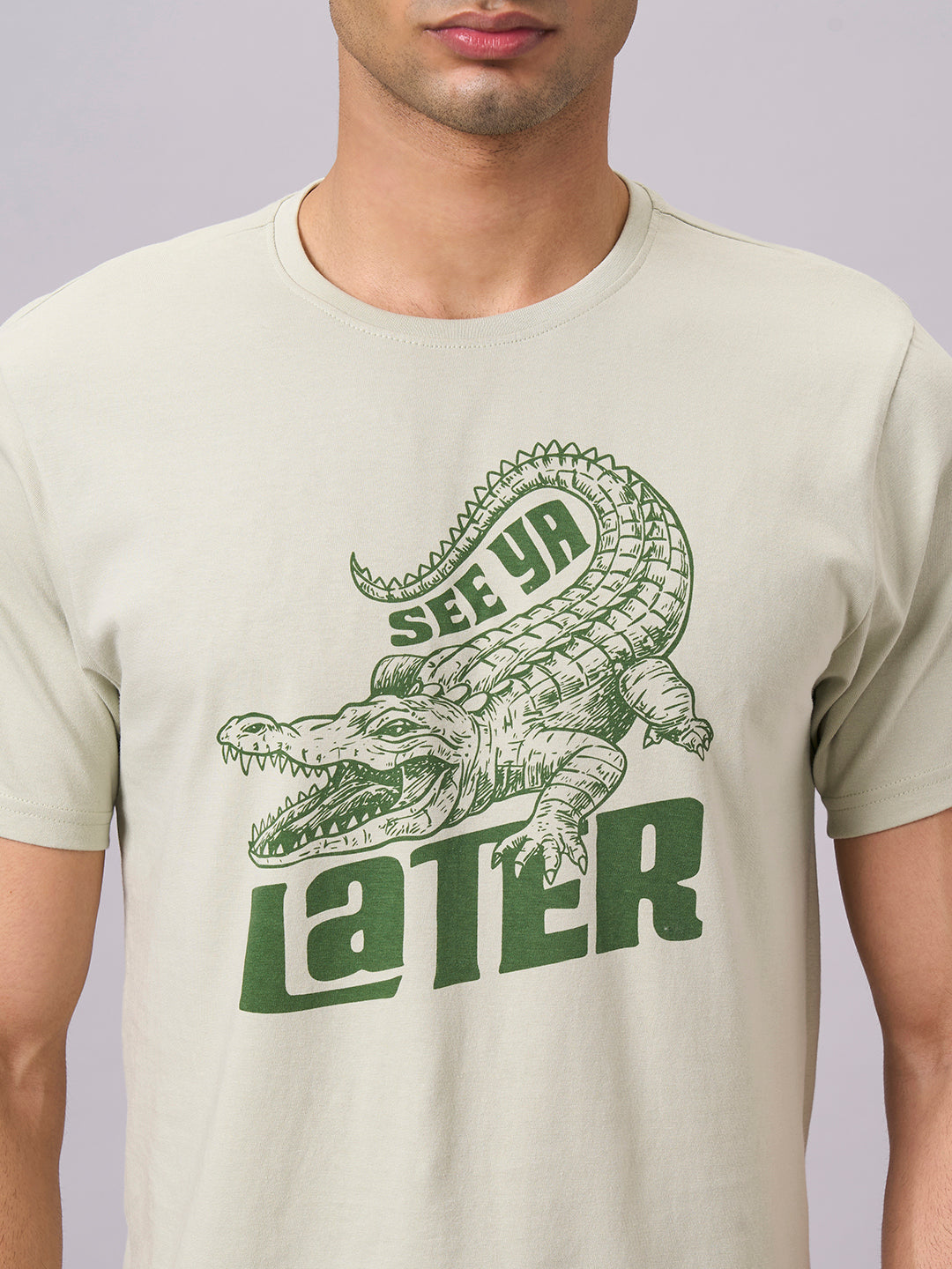 Men's Green 100% Organic Cotton Regular Fit Tshirt