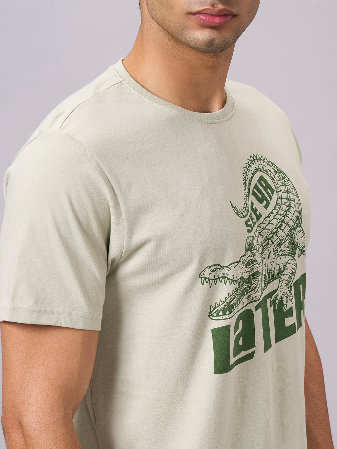 Men's Green 100% Organic Cotton Regular Fit Tshirt