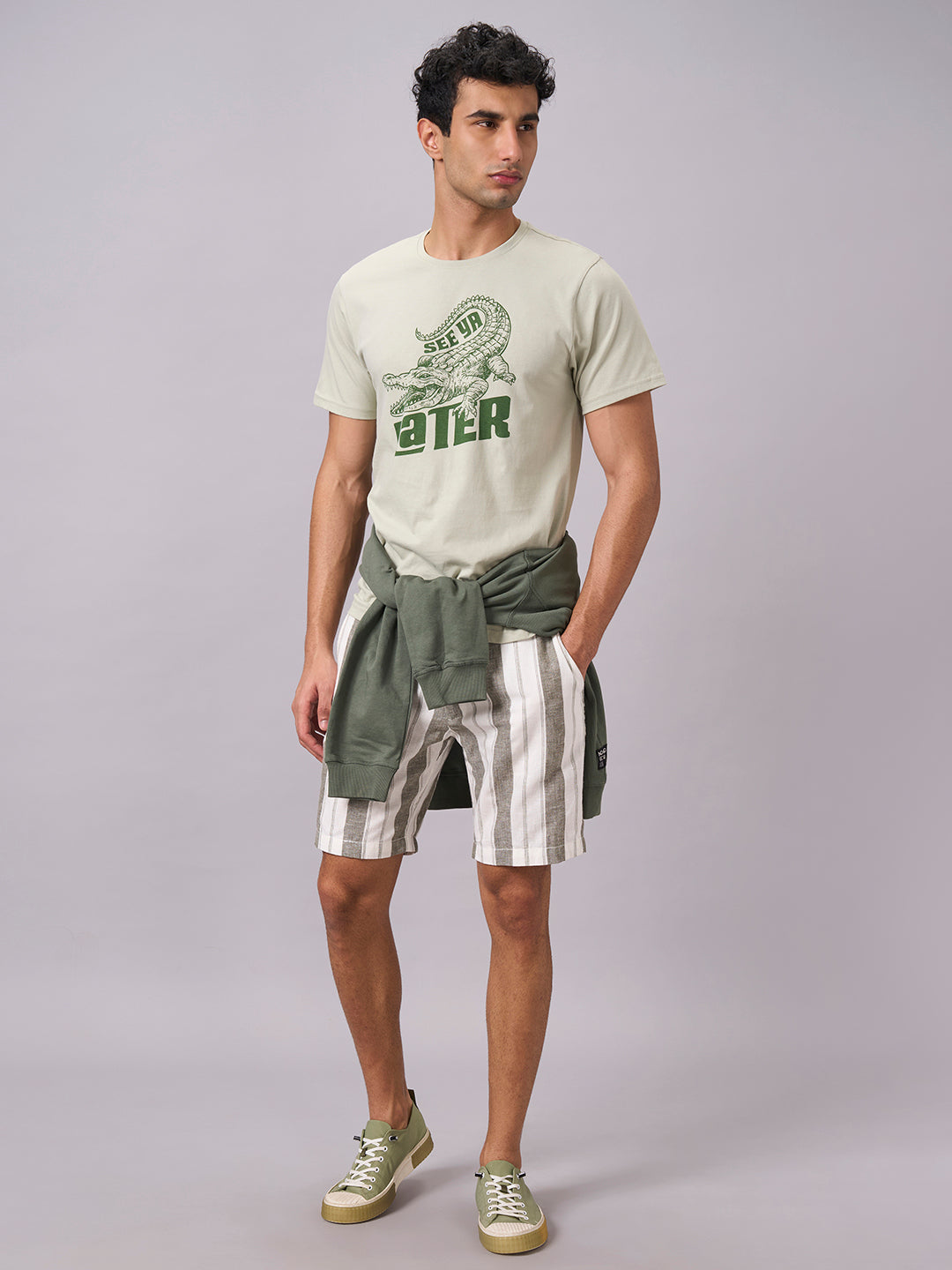 Men's Green 100% Organic Cotton Regular Fit Tshirt