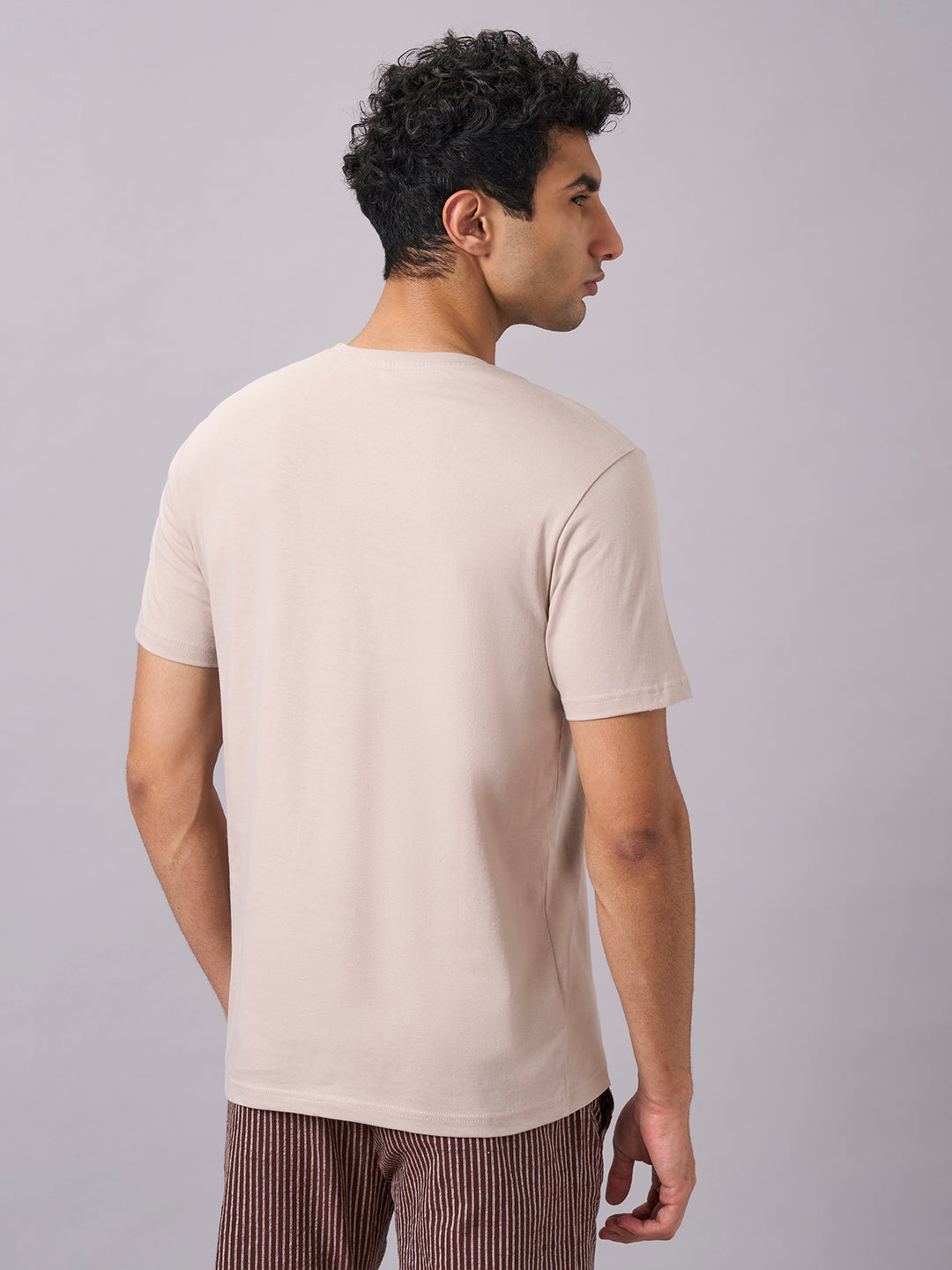 Men's Sand 100% Organic Cotton Regular Fit Tshirt