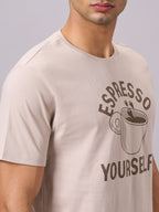 Men's Sand 100% Organic Cotton Regular Fit Tshirt