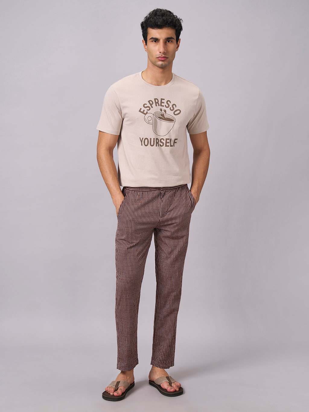 Men's Sand 100% Organic Cotton Regular Fit Tshirt