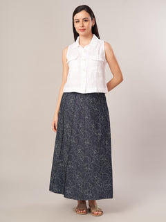 Women's 100% Cotton Regular Fit Skirt Denim