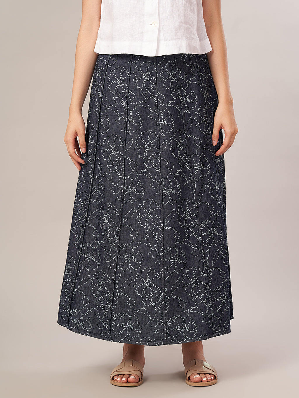 Women's 100% Cotton Regular Fit Skirt Denim