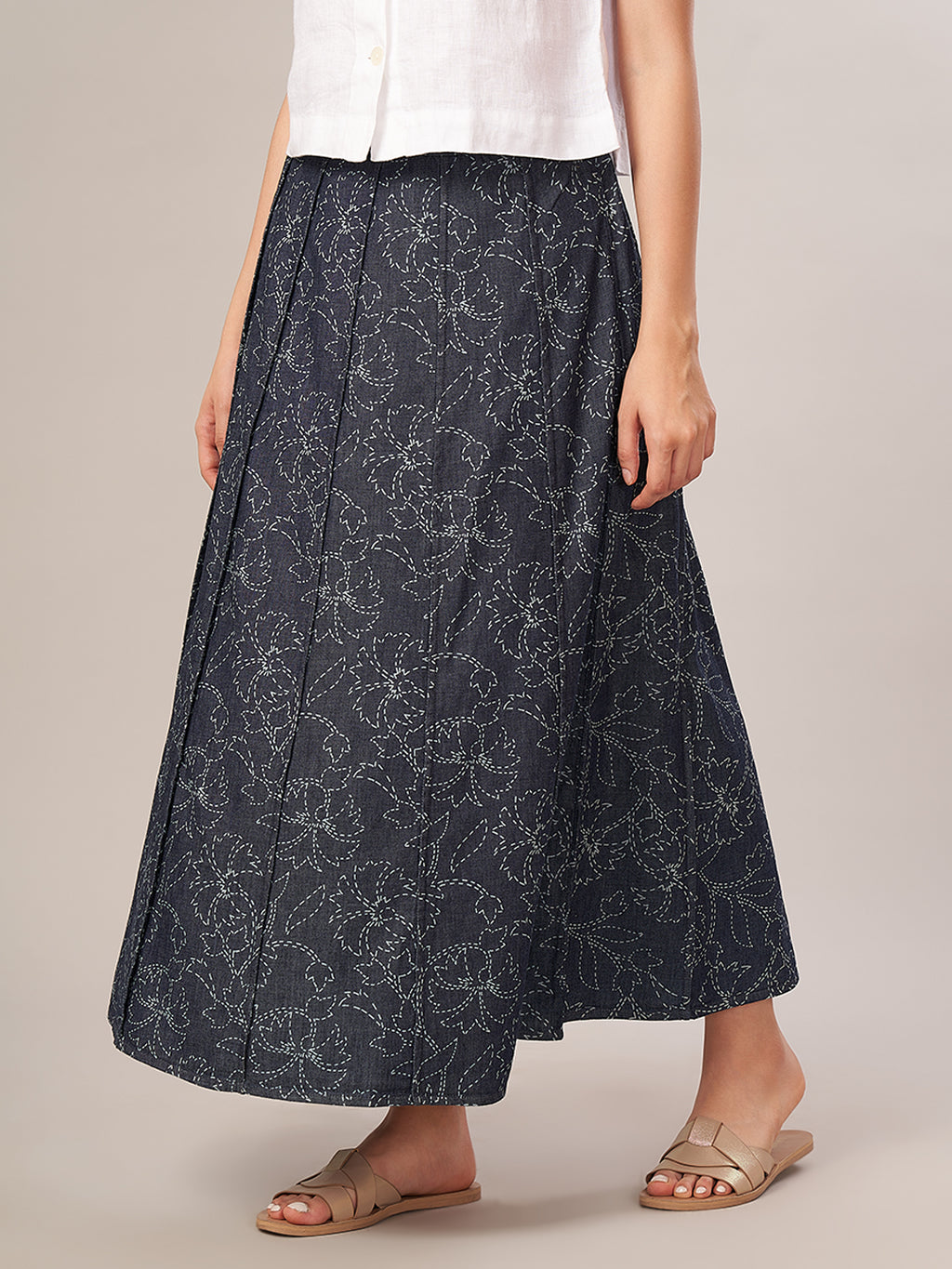 Women's 100% Cotton Regular Fit Skirt Denim