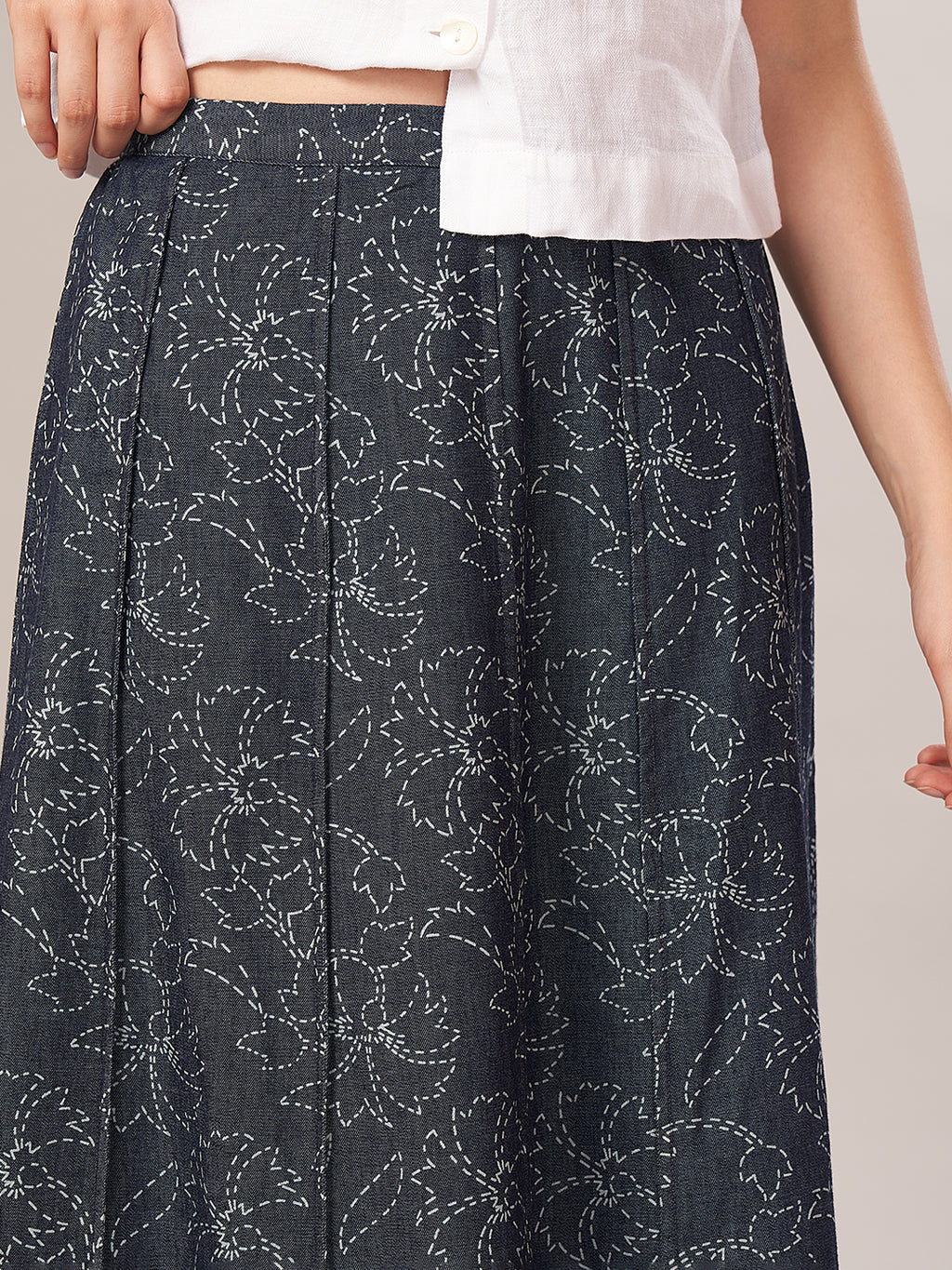 Women's 100% Cotton Regular Fit Skirt Denim
