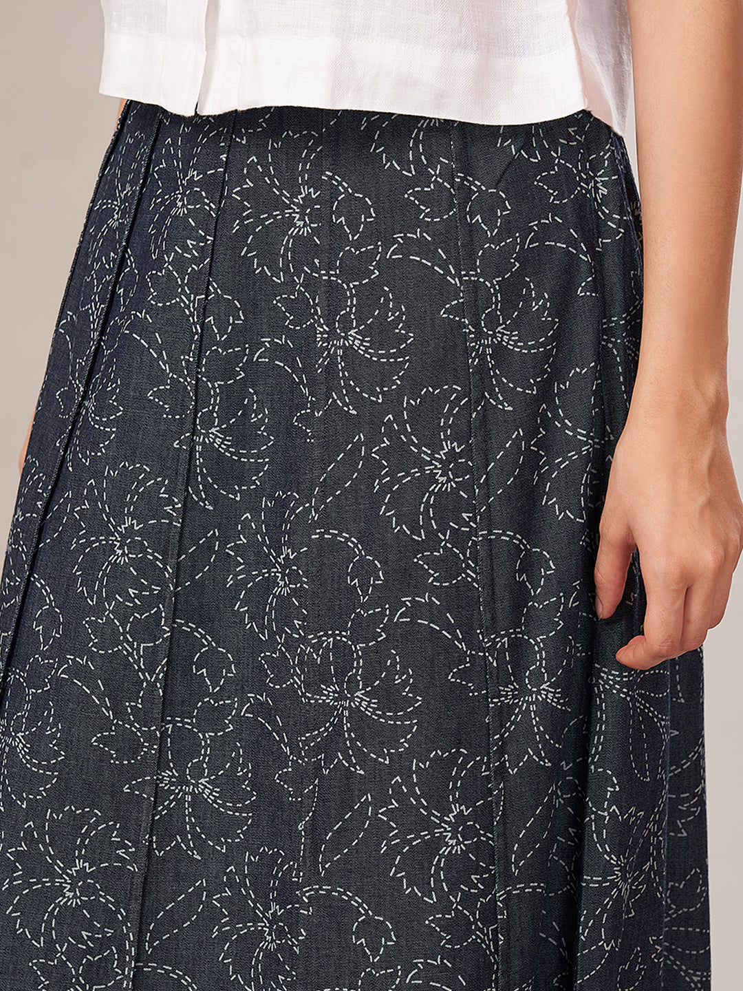 Women's 100% Cotton Regular Fit Skirt Denim