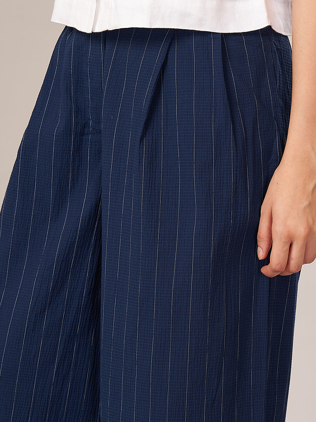 Women's Cotton Lycra Regular Fit Pant Navy