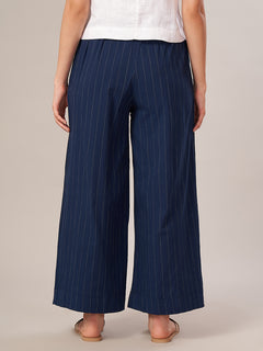 Women's Cotton Lycra Regular Fit Pant Navy