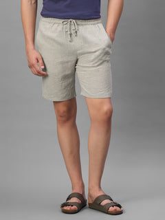 Men's Natural Cotton Linen Regular Fit Shorts