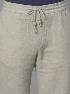 Men's Natural Cotton Linen Regular Fit Shorts
