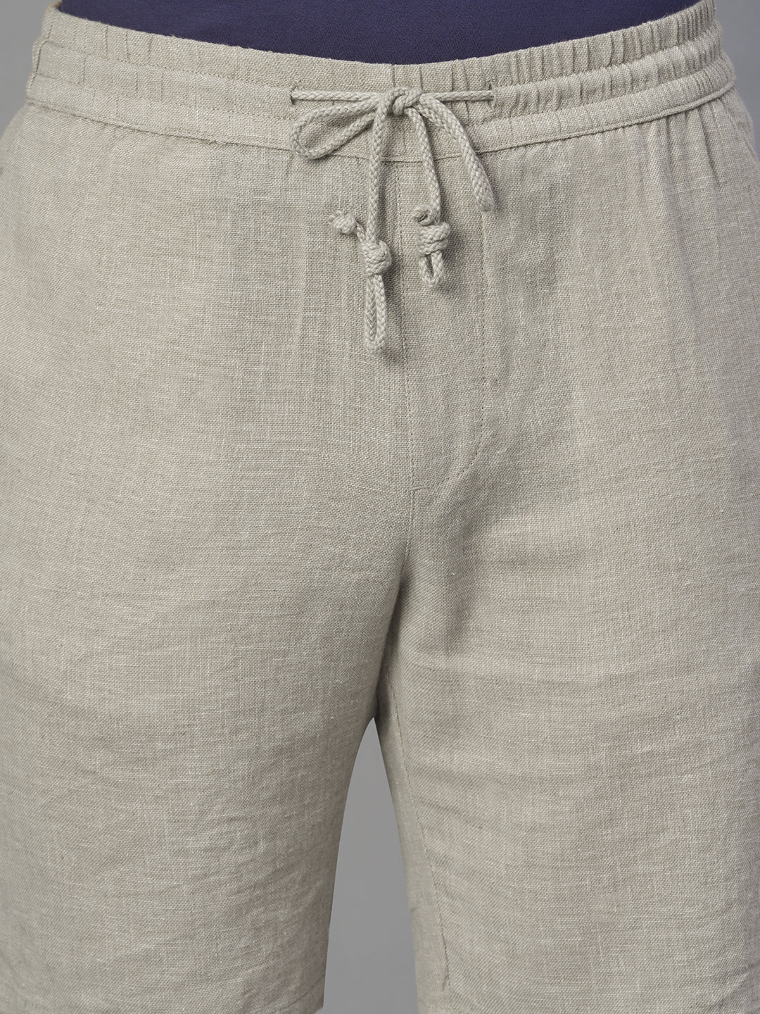 Men's Natural Cotton Linen Regular Fit Shorts