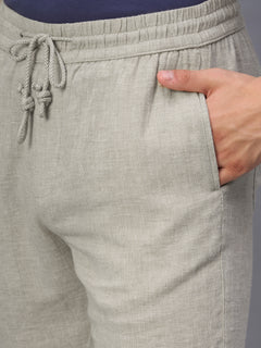 Men's Natural Cotton Linen Regular Fit Shorts