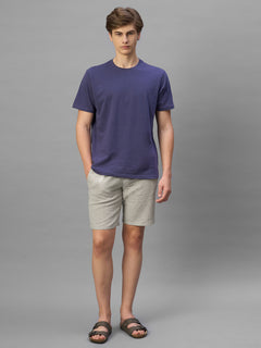 Men's Natural Cotton Linen Regular Fit Shorts