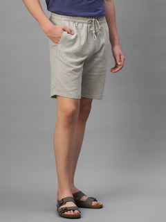 Men's Natural Cotton Linen Regular Fit Shorts