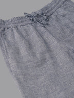 Men's Navy Cotton Linen Regular Fit Shorts
