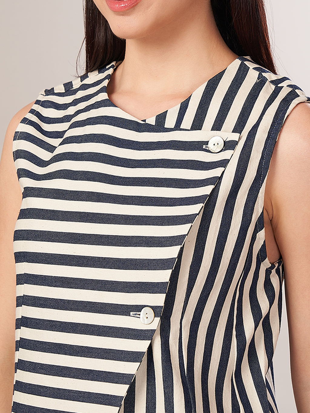 Women's Cotton Lycra Regular Fit Blouse Denim