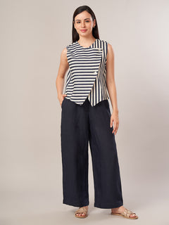 Women's Cotton Lycra Regular Fit Blouse Denim