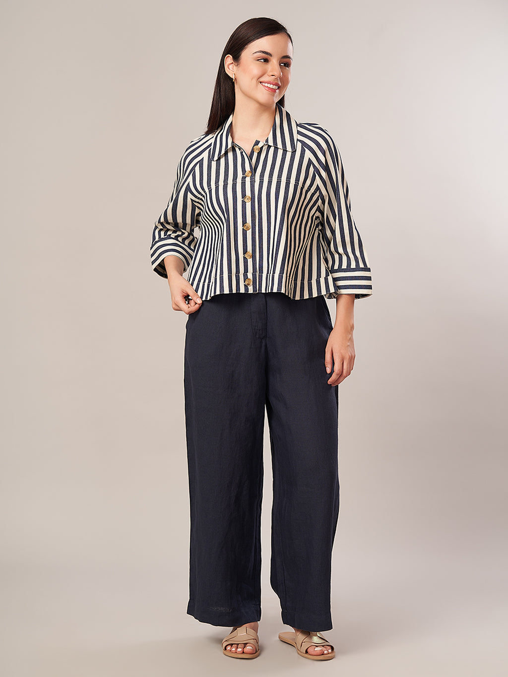 Women's Cotton Lycra Regular Fit Jacket Denim