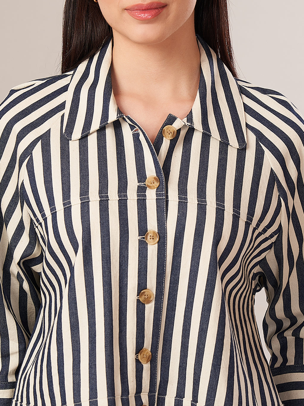 Women's Cotton Lycra Regular Fit Jacket Denim