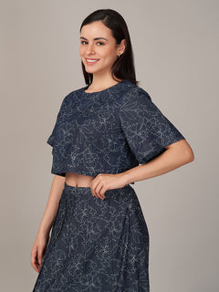 Women's 100% Cotton Regular Fit Blouse Denim