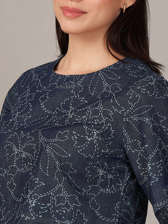 Women's 100% Cotton Regular Fit Blouse Denim