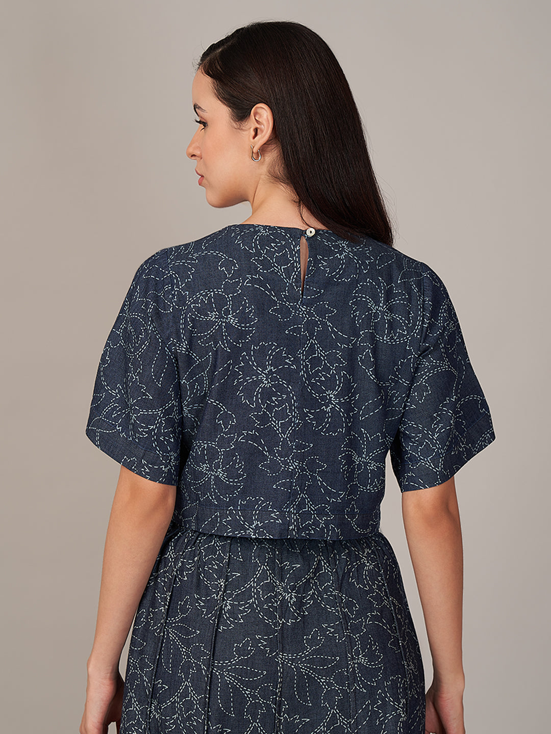 Women's 100% Cotton Regular Fit Blouse Denim