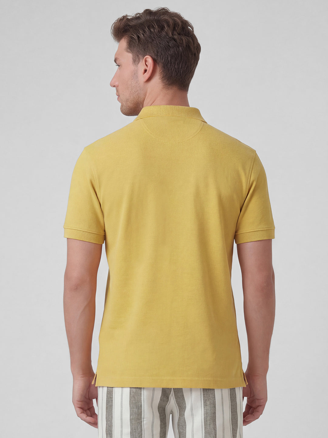 Men's Mustard 100% Organic Cotton Regular Fit Tshirt