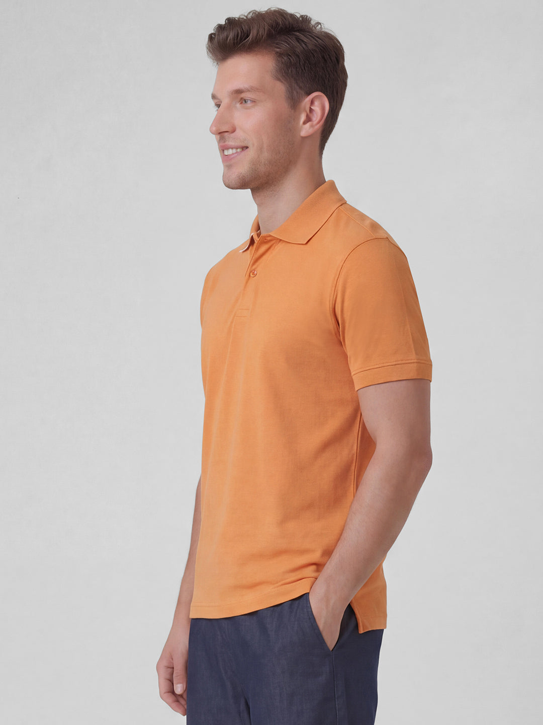 Men's Orange 100% Organic Cotton Regular Fit Tshirt