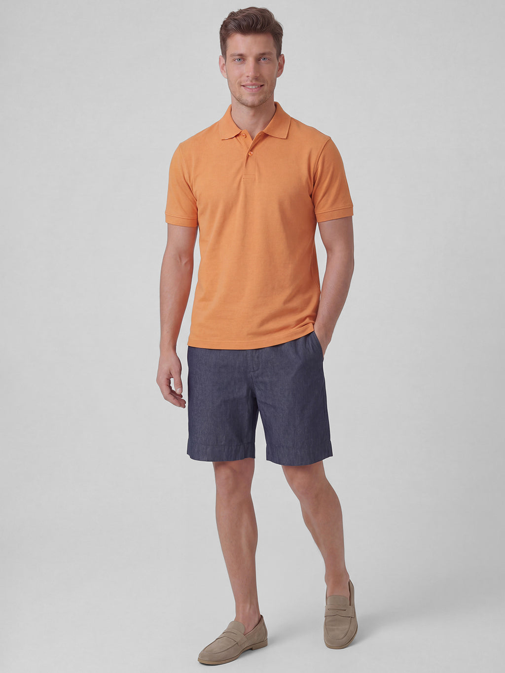 Men's Orange 100% Organic Cotton Regular Fit Tshirt