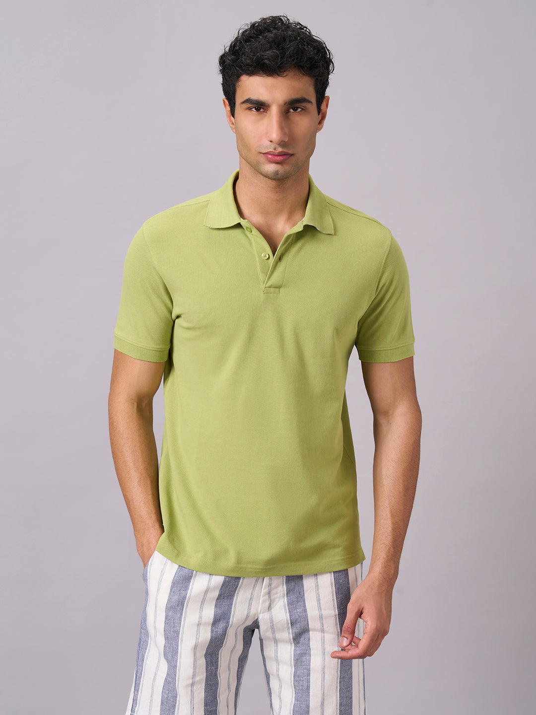 Men's Green 100% Organic Cotton Regular Fit Tshirt