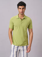 Men's Green 100% Organic Cotton Regular Fit Tshirt