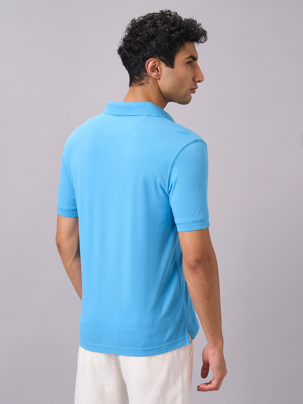 Men's Blue 100% Organic Cotton Regular Fit Tshirt